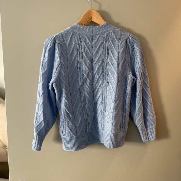 EUC Joie Tenzin Cashmere Wool Mock Neck Sweater Thistle Blue Size XS - Picture 4 of 5